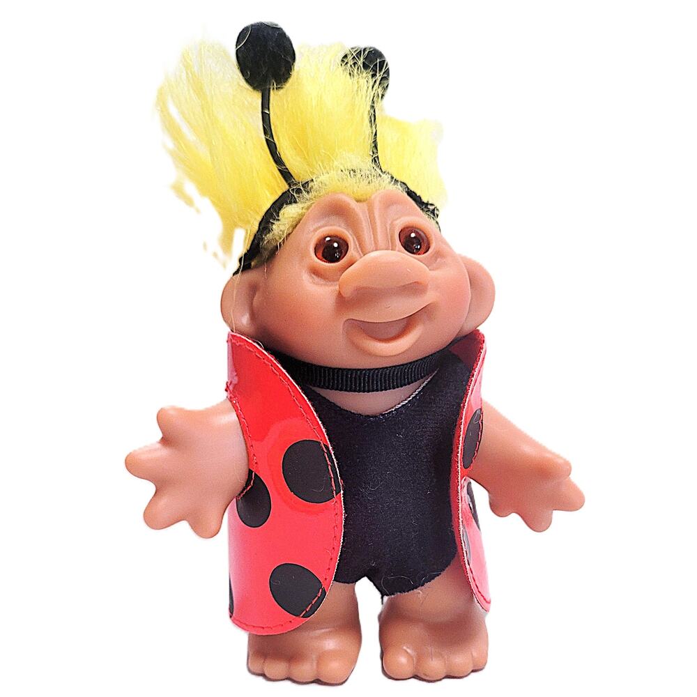 5" Sweet Vintage 2005 Dam Good Luck Lady Bug Troll Doll